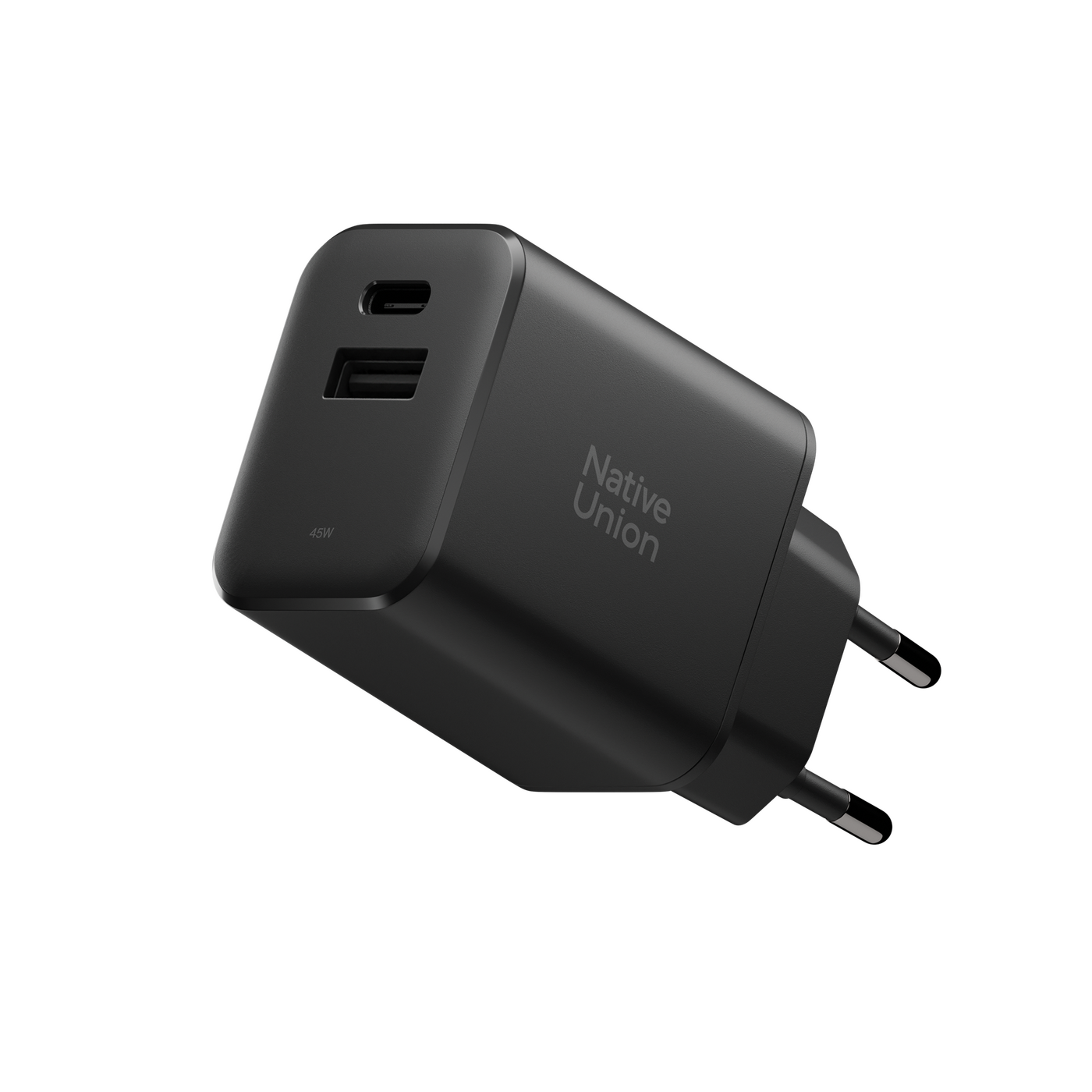 Fast GaN Charger PD 45W 1C + 1A — EU Plug / Black (1)